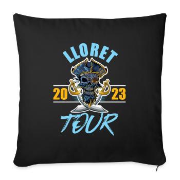 Lloret De Mar 2023 Skeleton - Sofa pillowcase 17,3'' x 17,3'' (45 x 45 cm) - black - Front