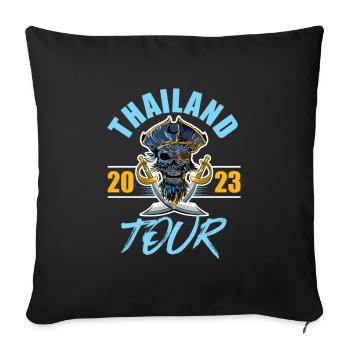 Thailand 2023 Skeleton - Sofa pillowcase 17,3'' x 17,3'' (45 x 45 cm) - black - Front