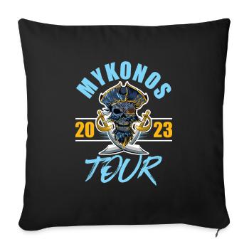 Mykonos 2023 Skeleton - Housse de coussin décorative 45 x 45 cm - noir - Devant