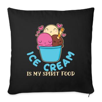 Ice Cream Spirit Food Eiscreme Eis - Sofakissenbezug 45 x 45 cm - Schwarz - Vorne
