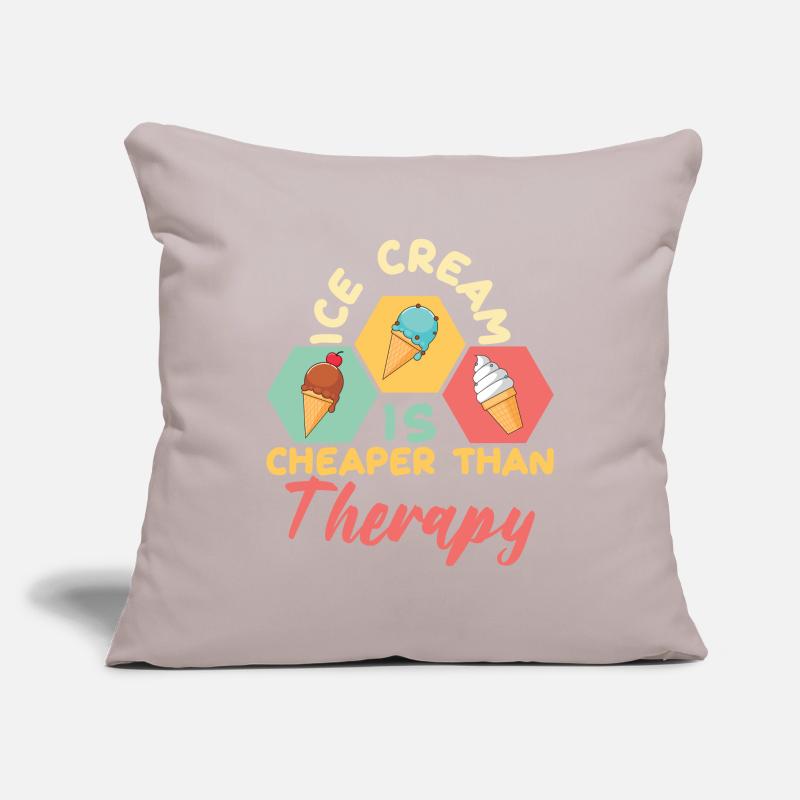 Crème glacée moins chère thérapie Eiscreme Eis Housse de coussin décorative 45 x 45 cm