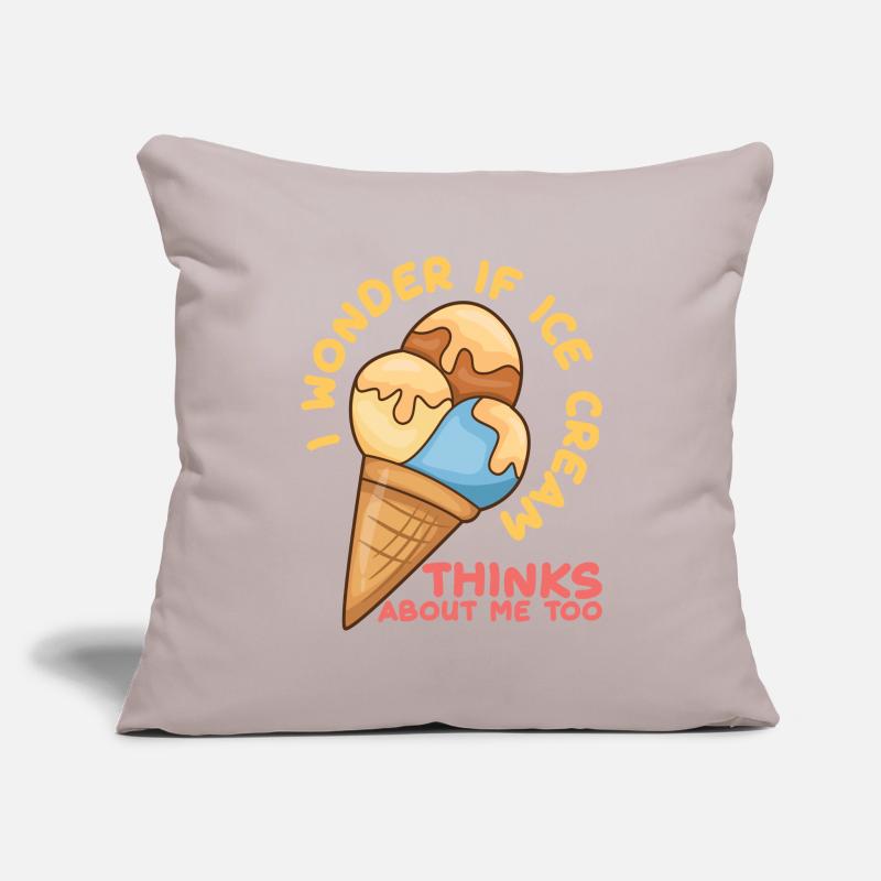 La crème glacée pense à moi Eiscreme Eis Housse de coussin décorative 45 x 45 cm