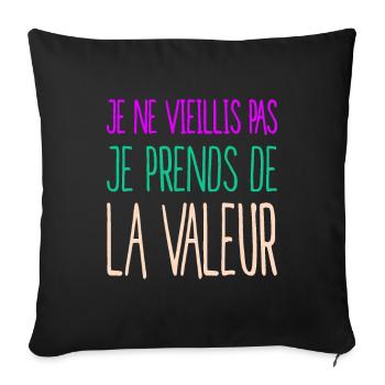 Célébrer l'âge et la sagesse femmes, filles - Housse de coussin décorative 45 x 45 cm - noir - Devant