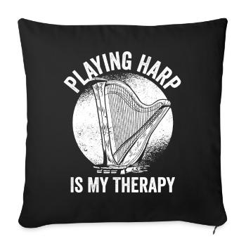 Harpist Harpist - Sofa pillowcase 17,3'' x 17,3'' (45 x 45 cm) - black - Front