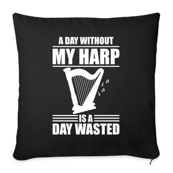 Harpist Harpist - Sofa pillowcase 17,3'' x 17,3'' (45 x 45 cm) - black - Front