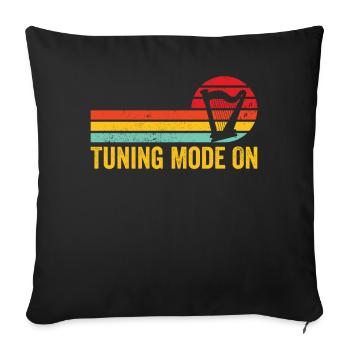 Harpiste Harpiste Rétro - Housse de coussin décorative 45 x 45 cm - noir - Devant