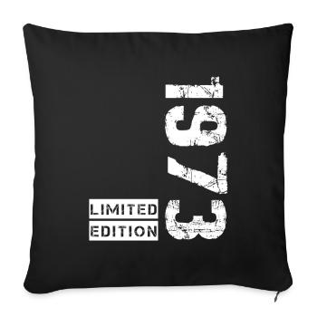 Anniversaire 50 Ans - Cadeau Humoristique 1973 - Housse de coussin décorative 45 x 45 cm - noir - Devant