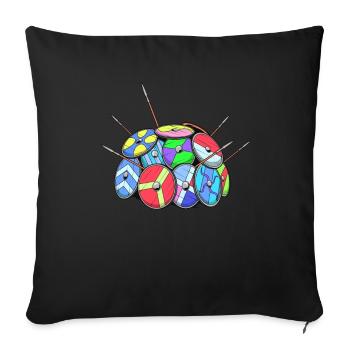 Viking Shield Wall - Sofa pillowcase 17,3'' x 17,3'' (45 x 45 cm) - black - Front