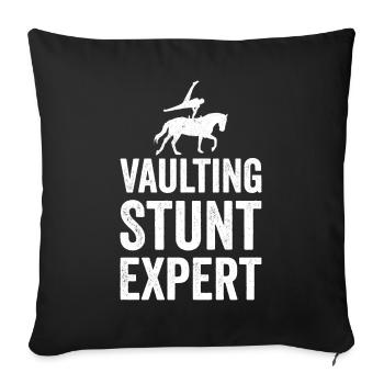 Voltige amusante sur le cheval - Housse de coussin décorative 45 x 45 cm - noir - Devant