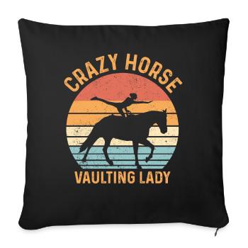 Voltige amusante sur le cheval - Housse de coussin décorative 45 x 45 cm - noir - Devant