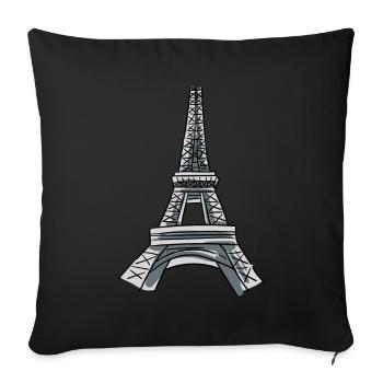 Eiffel Tower Costume - Sofa pillowcase 17,3'' x 17,3'' (45 x 45 cm) - black - Front
