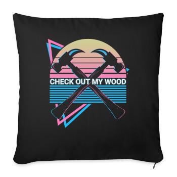 Funny Carpenter Retro Carpentry - Sofa pillowcase 17,3'' x 17,3'' (45 x 45 cm) - black - Front
