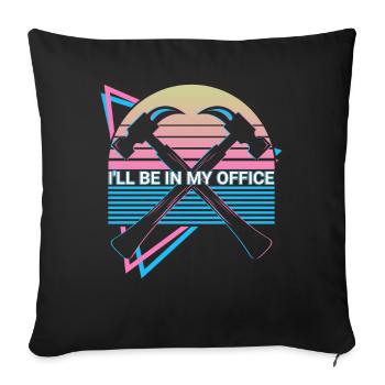Funny Carpenter Retro Carpentry - Sofa pillowcase 17,3'' x 17,3'' (45 x 45 cm) - black - Front