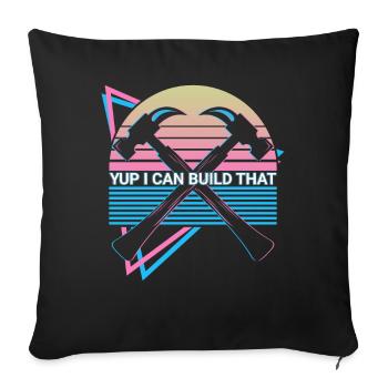 Funny Carpenter Retro Carpentry - Sofa pillowcase 17,3'' x 17,3'' (45 x 45 cm) - black - Front