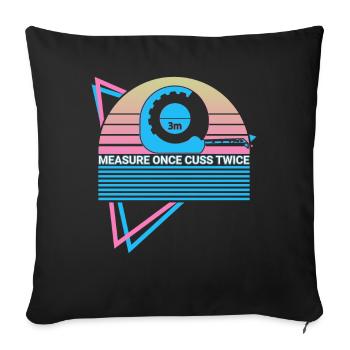 Funny Carpenter Retro Carpentry - Sofa pillowcase 17,3'' x 17,3'' (45 x 45 cm) - black - Front