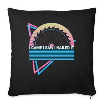 Funny Carpenter Retro Carpentry - Sofa pillowcase 17,3'' x 17,3'' (45 x 45 cm) - black - Front