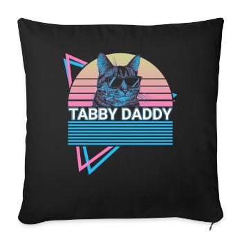 Funny Tabby Cat Retro - Sofa pillowcase 17,3'' x 17,3'' (45 x 45 cm) - black - Front