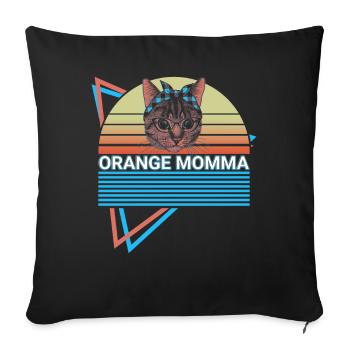 Drôle de chat orange Rétro - Housse de coussin décorative 45 x 45 cm - noir - Devant