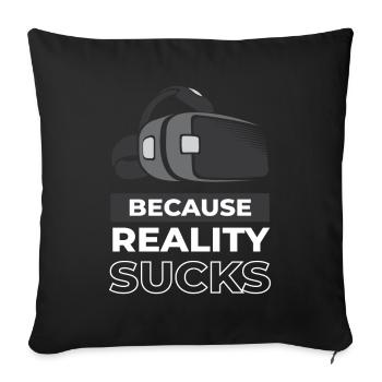La réalité craint les jeux de jeu VR - Housse de coussin décorative 45 x 45 cm - noir - Devant
