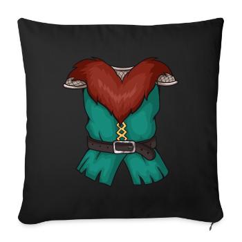 Costume viking - Housse de coussin décorative 45 x 45 cm - noir - Devant