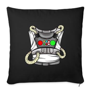 Costume d’astronaute - Housse de coussin décorative 45 x 45 cm - noir - Devant