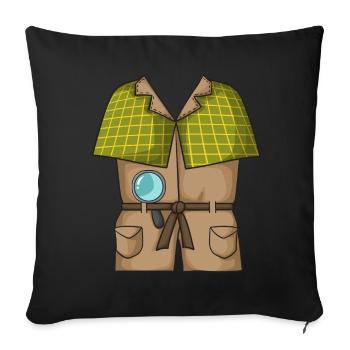Costume de détective - Housse de coussin décorative 45 x 45 cm - noir - Devant