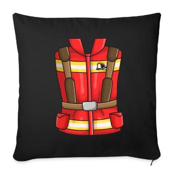 Costume de pompier - Housse de coussin décorative 45 x 45 cm - noir - Devant