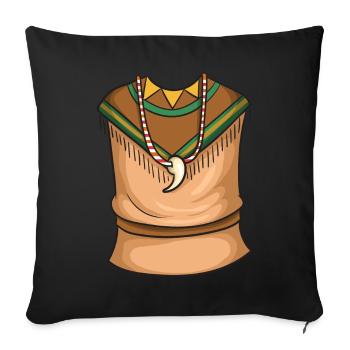 Costume indien - Housse de coussin décorative 45 x 45 cm - noir - Devant