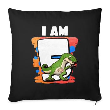 5e anniversaire - Housse de coussin décorative 45 x 45 cm - noir - Devant