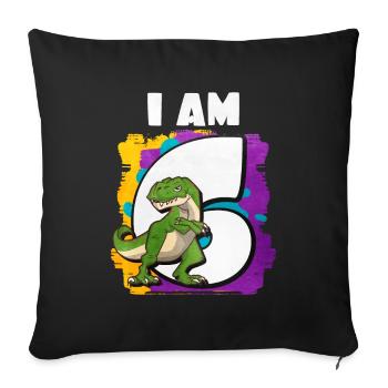 6th birthday - Sofa pillowcase 17,3'' x 17,3'' (45 x 45 cm) - black - Front