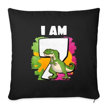 7th birthday - Sofa pillowcase 17,3'' x 17,3'' (45 x 45 cm) - black - Front