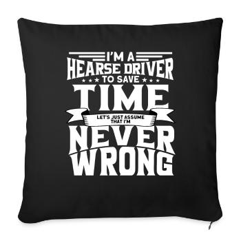 Drôle de chauffeur de corbillard disant cadeau - Housse de coussin décorative 45 x 45 cm - noir - Devant