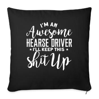 Drôle de chauffeur de corbillard disant cadeau - Housse de coussin décorative 45 x 45 cm - noir - Devant