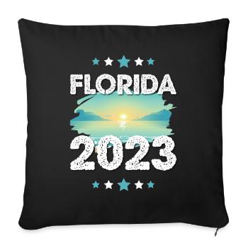 Florida 2023 - Sofa pillowcase 17,3'' x 17,3'' (45 x 45 cm) - black - Front