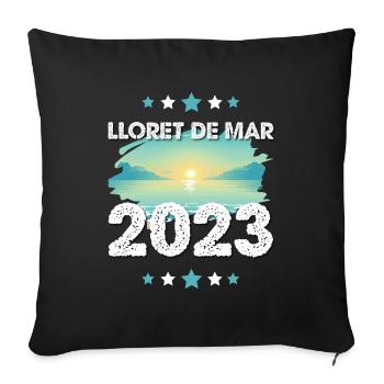 lloret de mar 2023 - Sofa pillowcase 17,3'' x 17,3'' (45 x 45 cm) - black - Front