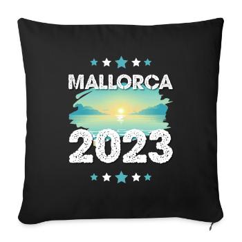 Majorque 2023 - Housse de coussin décorative 45 x 45 cm - noir - Devant
