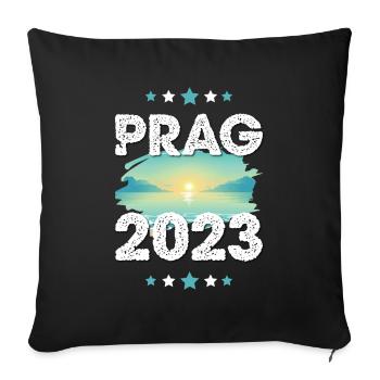 Prague 2023 - Housse de coussin décorative 45 x 45 cm - noir - Devant