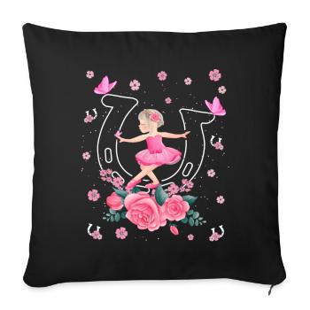 Ballerine en Tutu Danse dans Horseshoe Girls - Housse de coussin décorative 45 x 45 cm - noir - Devant