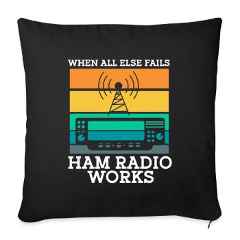 Amateur Radio Radio Funkter Cadeau - Housse de coussin décorative 45 x 45 cm - noir - Devant