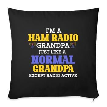 Ham Radio Amateur Radio Opa - Sofakissenbezug 45 x 45 cm - Schwarz - Vorne