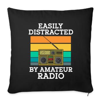 Amateur Radio Radio Funkter Cadeau - Housse de coussin décorative 45 x 45 cm - noir - Devant