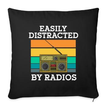 Amateur Radio Radio Funkter Cadeau - Housse de coussin décorative 45 x 45 cm - noir - Devant