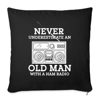 Ham Radio Amateur Radio Opa - Sofakissenbezug 45 x 45 cm - Schwarz - Vorne