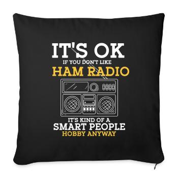 Amateur Radio Radio Funkter Cadeau - Housse de coussin décorative 45 x 45 cm - noir - Devant