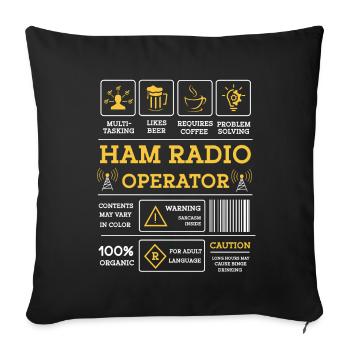 Ham Radio Amateur Radio Funkter Gift - Sofa pillowcase 17,3'' x 17,3'' (45 x 45 cm) - black - Front