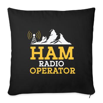 Amateur Radio Radio Funkter Cadeau - Housse de coussin décorative 45 x 45 cm - noir - Devant