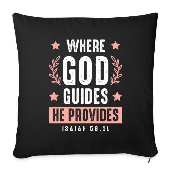God directs the Bible - Sofa pillowcase 17,3'' x 17,3'' (45 x 45 cm) - black - Front