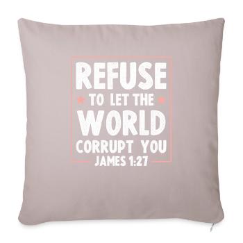 Bible Verses - Sofa pillowcase 17,3'' x 17,3'' (45 x 45 cm) - light taupe - Front