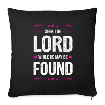 God Bible Proverb - Sofa pillowcase 17,3'' x 17,3'' (45 x 45 cm) - black - Front