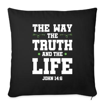 The Way of Living Truth - Sofa pillowcase 17,3'' x 17,3'' (45 x 45 cm) - black - Front